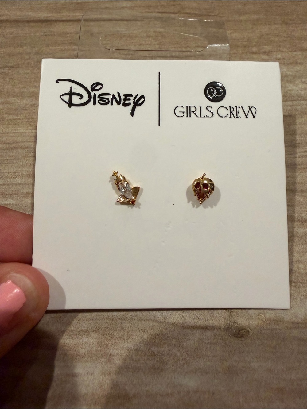 Disney Girls Crew Gold-tone villains bad apple evil queen Earrings